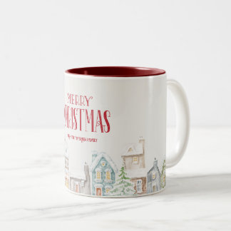Cozy Christmas Winter Homes Two-Tone Coffee Mug