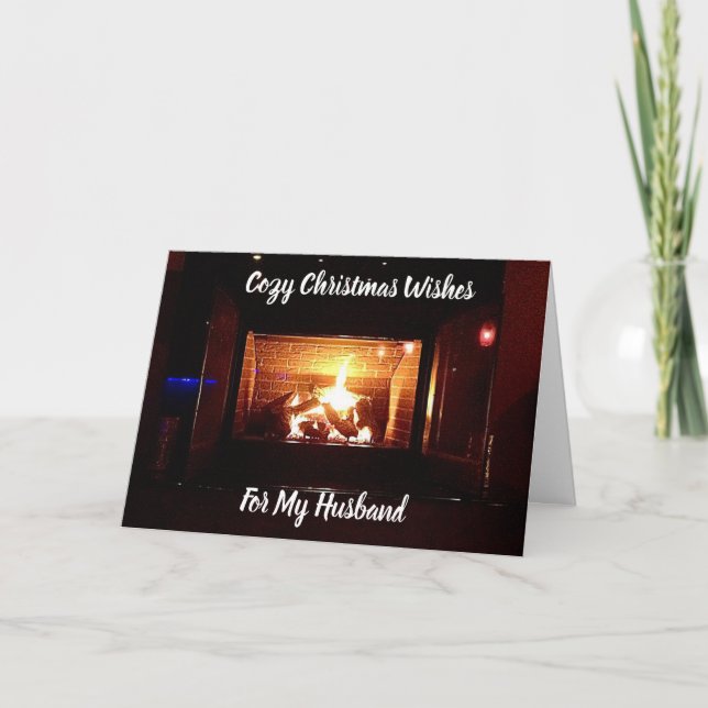 COZY CHRISTMAS WISHES FOR MY "HUSBAND" HOLIDAY CARD (Front)