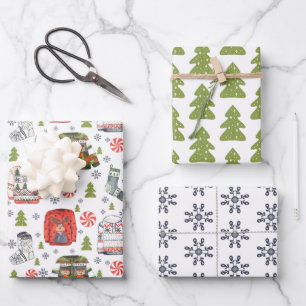 Cozy Christmas Wrapping Paper Set of 3
