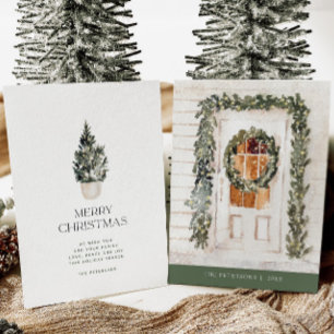 Cozy Christmas Wreath Non-Photo Holiday Card