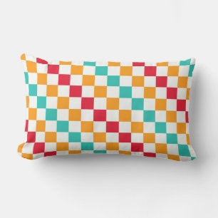 Cozy classroom diagonal checkerboard pattern lumbar pillow