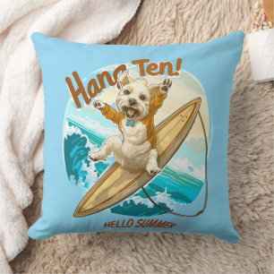 Cozy Coastal Pup Throw Pillow