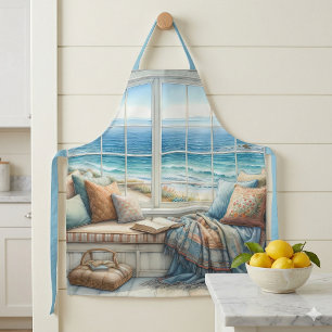 Cozy Coastal Window Seat Cottagecore Apron