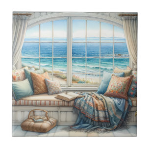 Cozy Coastal Window Seat Cottagecore Tile