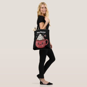 Cozy Cocoa Cute Kawaii Hot Chocolate Christmas Tote Bag