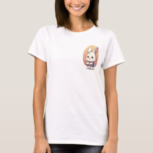 Cozy Coffee Bunny Illustration T-Shirt