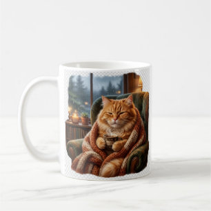 Cozy Coffee Cat Illustration Mug