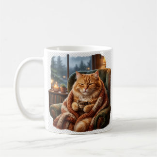 Cozy Coffee Cat Illustration Mug