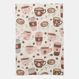 Cozy Coffee Cup Pattern (10) Kitchen Towel