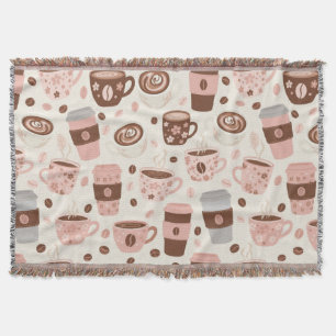 Cozy Coffee Cup Pattern (10) Throw Blanket