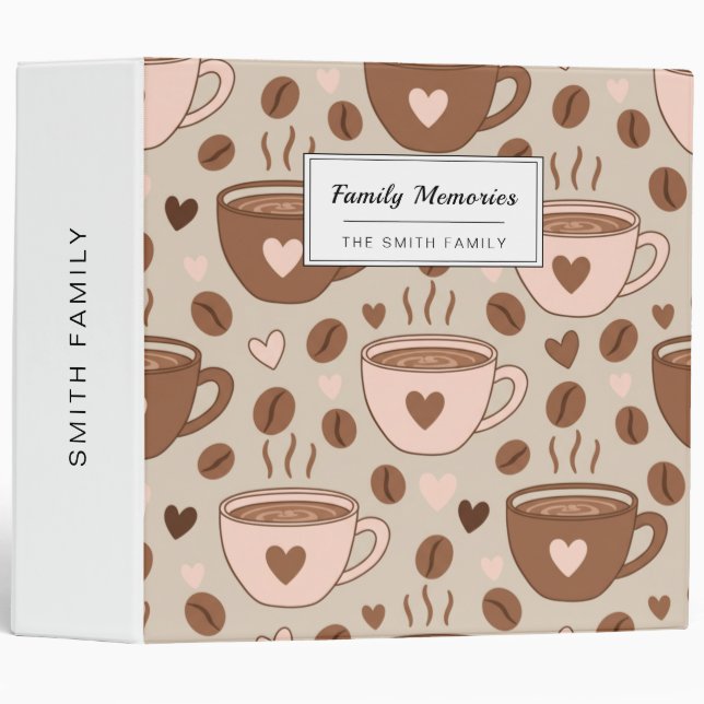 Cozy Coffee Cup Pattern (11) Binder (Front/Spine)