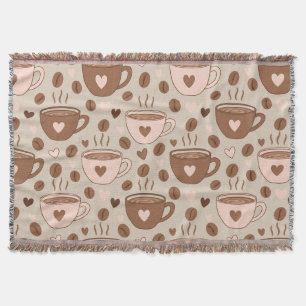 Cozy Coffee Cup Pattern (11) Throw Blanket