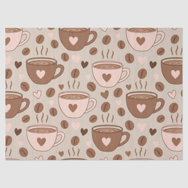 Cozy Coffee Cup Pattern (11) Tissue Paper (Front)