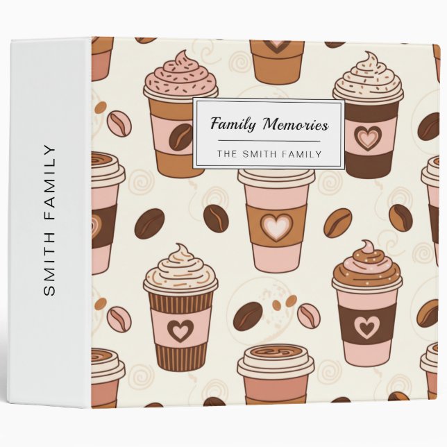 Cozy Coffee Cup Pattern (12) Binder (Front/Spine)