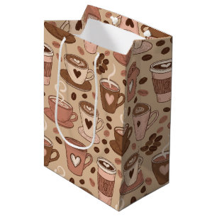 Cozy Coffee Cup Pattern (1) Medium Gift Bag