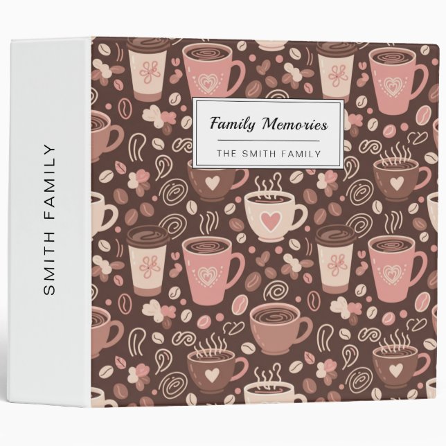 Cozy Coffee Cup Pattern (2) Binder (Front/Spine)