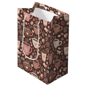 Cozy Coffee Cup Pattern (2) Medium Gift Bag