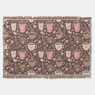 Cozy Coffee Cup Pattern (2) Throw Blanket