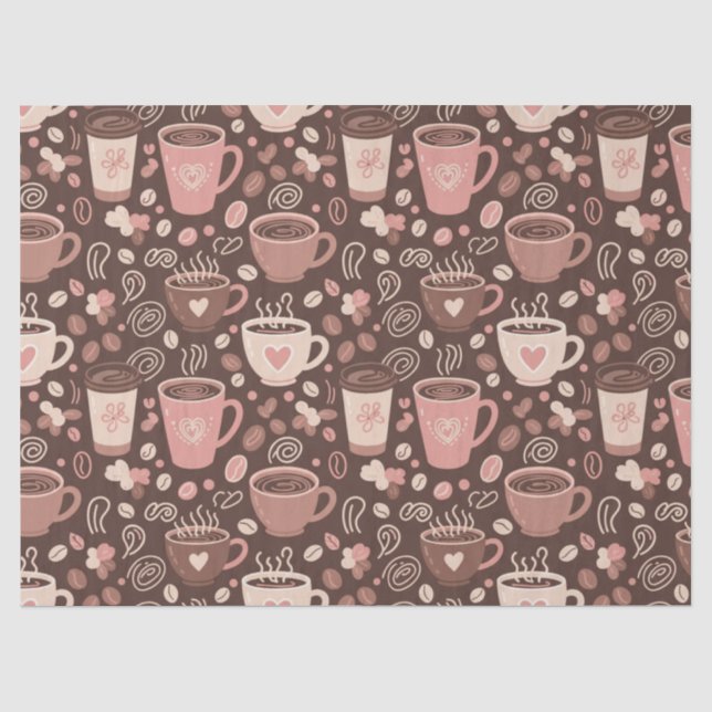 Cozy Coffee Cup Pattern (2) Tissue Paper (Front)