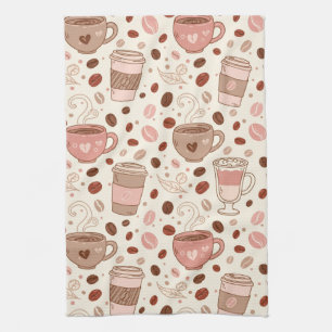 Cozy Coffee Cup Pattern (3) Kitchen Towel