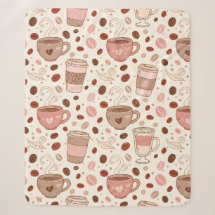 Cozy Coffee Cup Pattern (3) Sherpa Blanket
