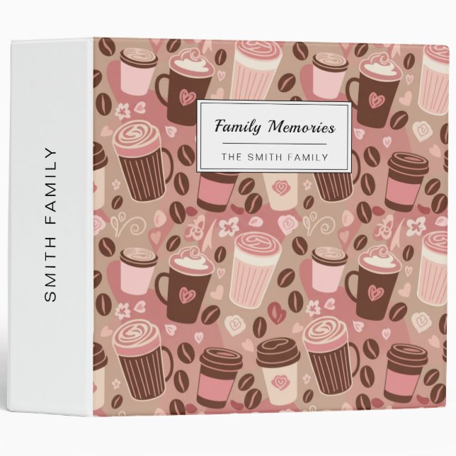 Cozy Coffee Cup Pattern (5) Binder (Front/Spine)