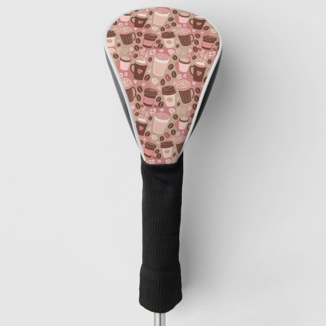 Cozy Coffee Cup Pattern (5) Golf Head Cover (Front)