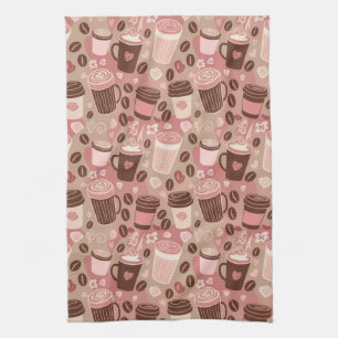 Cozy Coffee Cup Pattern (5) Kitchen Towel