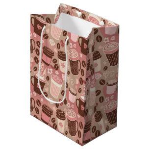 Cozy Coffee Cup Pattern (5) Medium Gift Bag