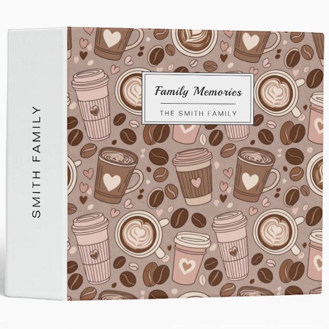 Cozy Coffee Cup Pattern (6) Binder (Front/Spine)