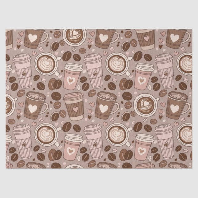 Cozy Coffee Cup Pattern (6) Tissue Paper (Front)
