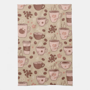 Cozy Coffee Cup Pattern (7) Kitchen Towel