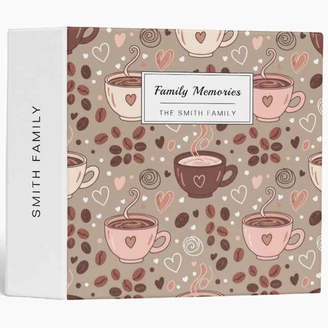Cozy Coffee Cup Pattern (8) Binder (Front/Spine)