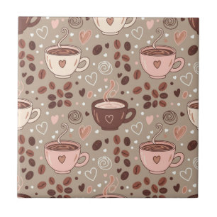 Cozy Coffee Cup Pattern (8) Tile