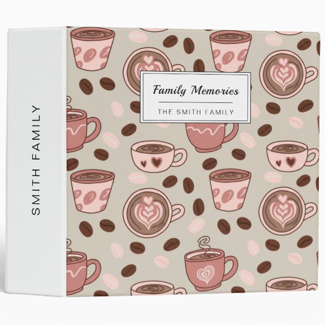 Cozy Coffee Cup Pattern (9) Binder (Front/Spine)