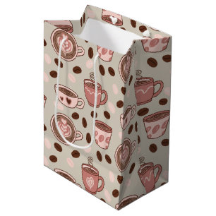 Cozy Coffee Cup Pattern (9) Medium Gift Bag
