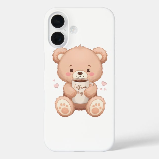 Cozy Coffee Loving Bear Illustration Case-Mate iPhone Case (Back)
