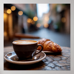 Cozy Coffee & Pastry Moment at Cobblestone Cafe Poster