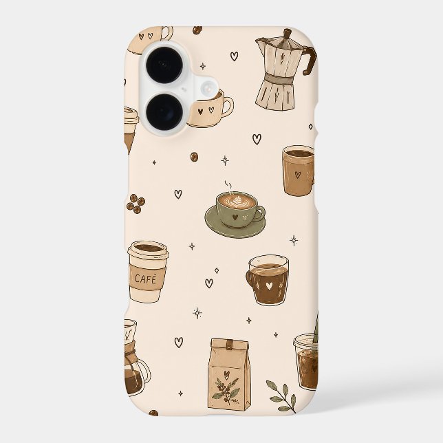 Cozy Coffee Pattern | Cute Café Drinks & Espresso  (Back)