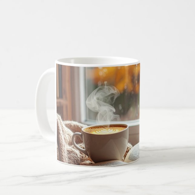 Cozy Coffee Reading Mug (Front Left)