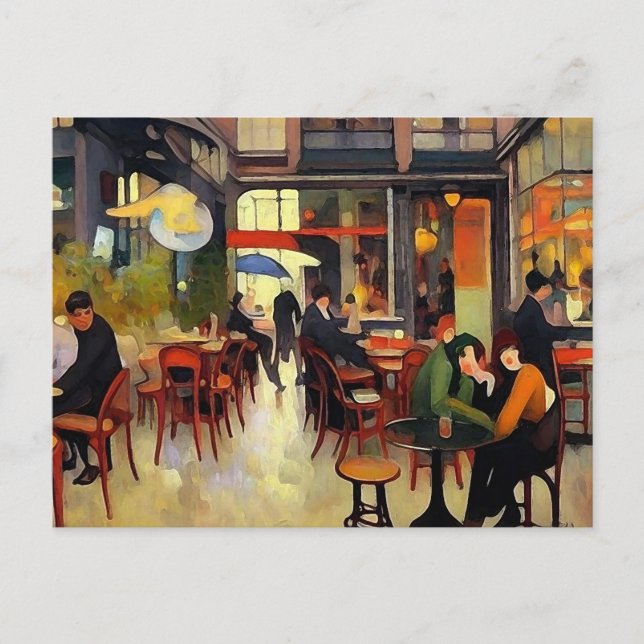 Cozy Coffee Shop in Paris Postcard (Front)