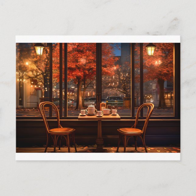 Cozy Coffee Shop Postcard (Front)