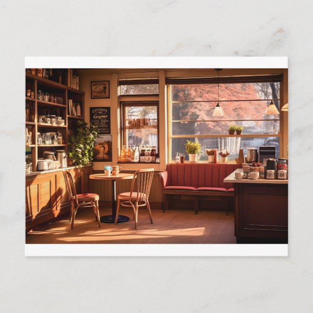 Cozy Coffee Shop Postcard (Front)