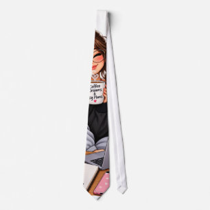 Cozy Coffee Study Girl – Work Hard Dream Big Tie