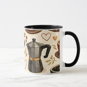 Cozy Coffee Time - Warm Aesthetic Seamless Pattern Mug