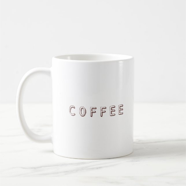 Cozy Coffee Typography Design Coffee Mug (Left)