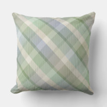 Cozy colourful tartan plaid, green Throw Pillow