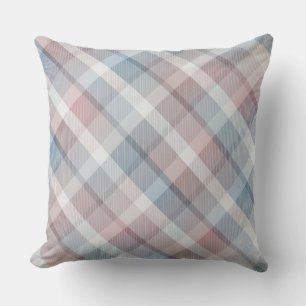 Cozy colourful tartan plaid, pastel Throw Pillow