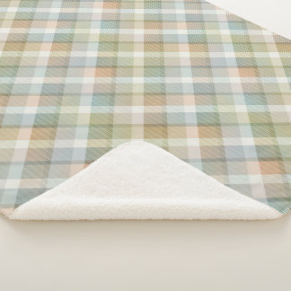 Cozy colourful tartan Sherpa Blanket