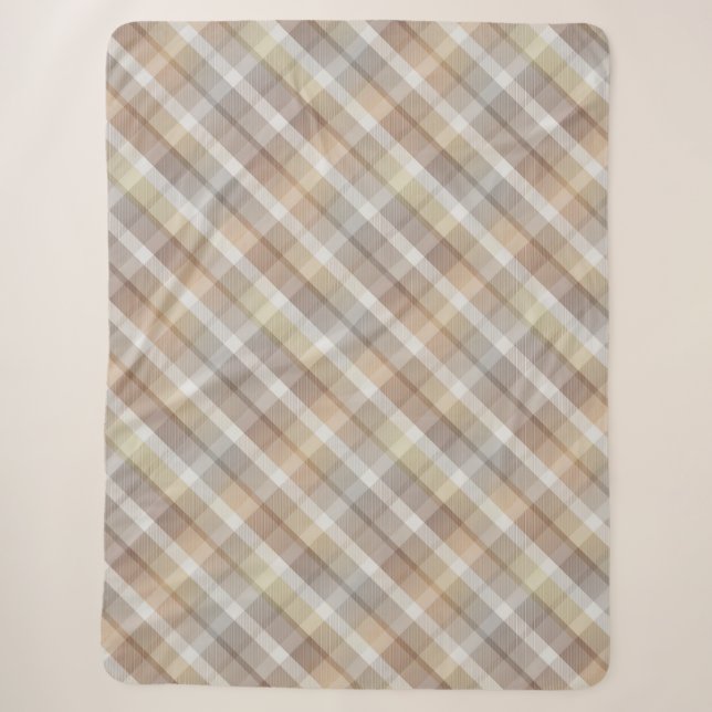 Cozy colourful tartan Sherpa Blanket (Front)